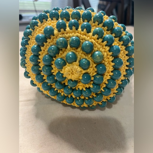 Lele Sadoughi Sunflower Beatrix Crochet Bag With Stone beaded embellishments - Picture 3 of 14